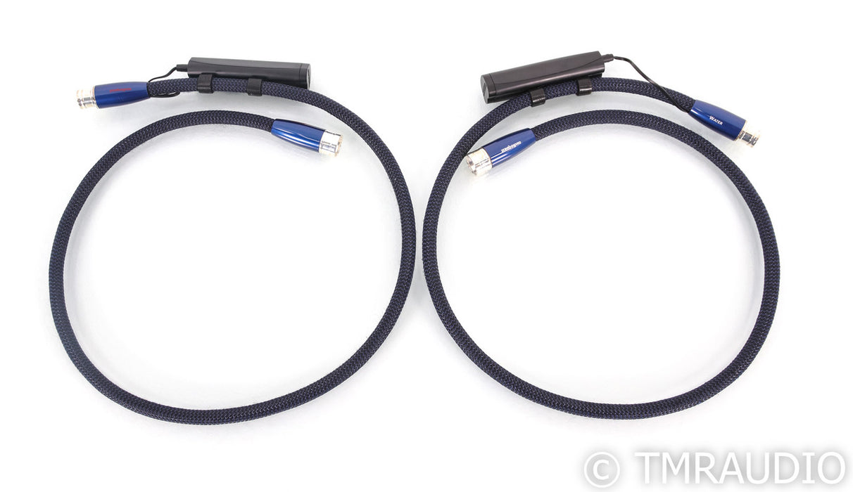 AudioQuest Water XLR Cables; 1m Pair Balanced Interconnects; 72v DBS