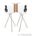Q Acoustics Concept 300 Bookshelf Speakers; White / Light Oak Pair w/ Stands