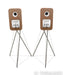 Q Acoustics Concept 300 Bookshelf Speakers; White / Light Oak Pair w/ Stands