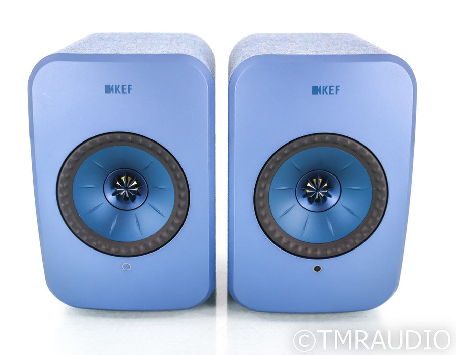 KEF LSX Wireless Powered Bookshelf Speakers; Blue Pair
