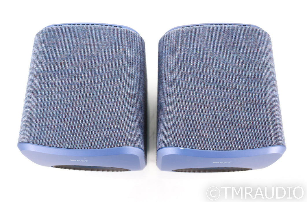 KEF LSX Wireless Powered Bookshelf Speakers; Blue Pair