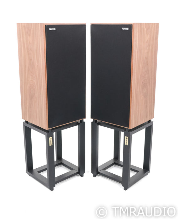 Harbeth Super HL5 Plus XD Bookshelf Speakers; SHL5+ XD; Walnut Pair w/ Stands