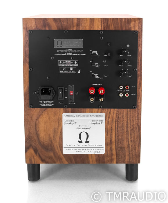 Omega Speaker Systems DeepHemp8 8" Powered Subwoofer; Walnut