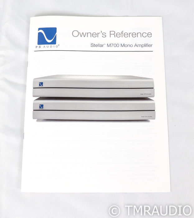 PS Audio Stellar M700 Mono Power Amplifier; Silver Pair; M-700 (Used)