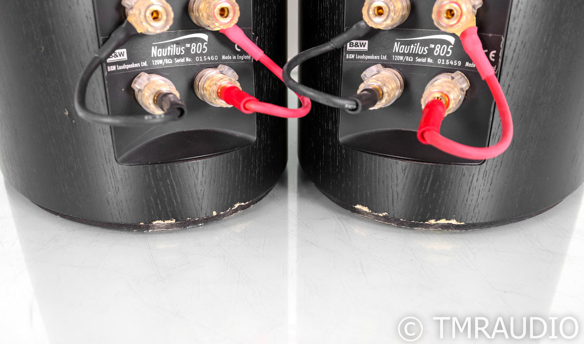 B&W Nautilus 805 Bookshelf Speakers; Black Pair