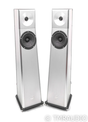 YG Acoustics Carmel Floorstanding Speakers; Brushed Aluminum Pair
