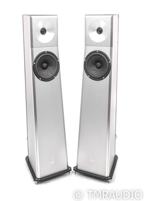 YG Acoustics Carmel Floorstanding Speakers; Brushed Aluminum Pair