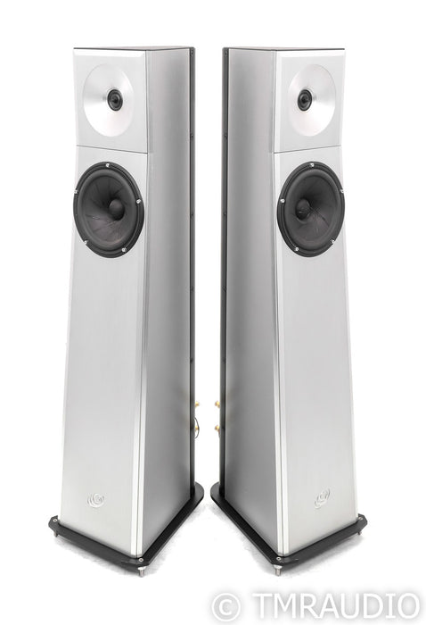 YG Acoustics Carmel Floorstanding Speakers; Brushed Aluminum Pair