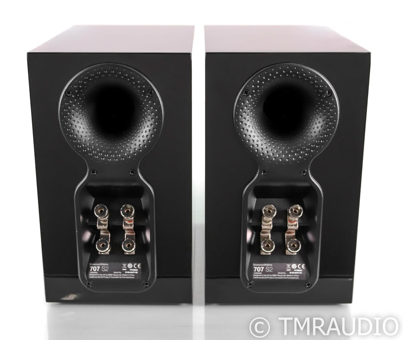 B&W 707 S2 Bookshelf Speakers; Gloss Black Pair