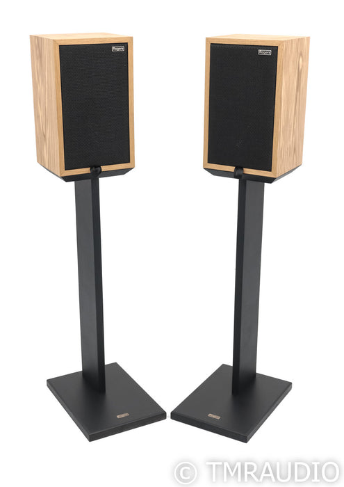 Rogers LS3/5A Bookshelf Speakers; Olive Pair w/ Stands