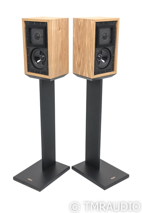 Rogers LS3/5A Bookshelf Speakers; Olive Pair w/ Stands
