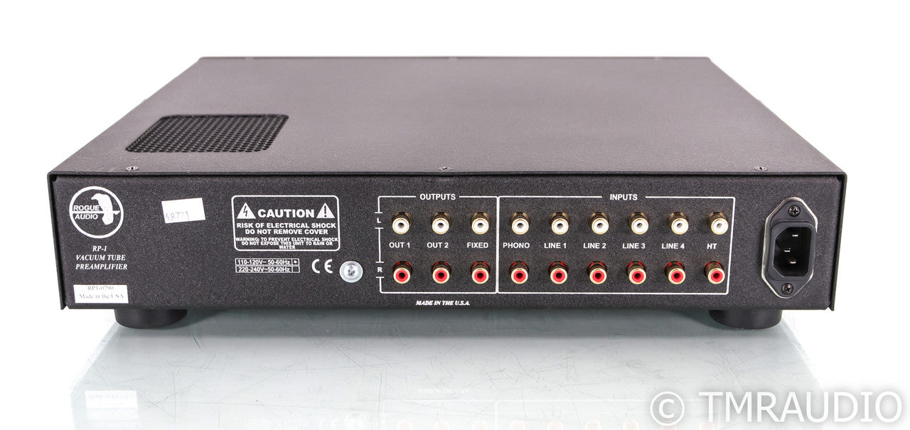 Rogue Audio RP-1 Tube Hybrid Stereo Preamplifier; Remote, Black; MM / MC Phono