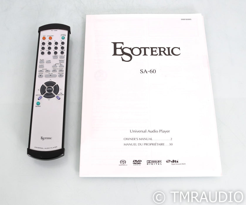 Esoteric SA-60 CD / SACD Player; Remote; Silver; SA60