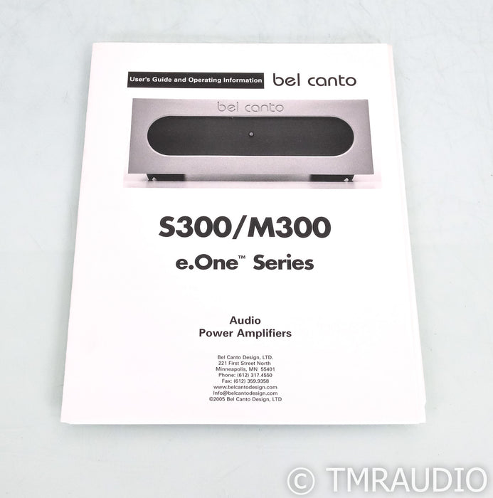 Bel Canto e.One M300 Mono Power Amplifier; Silver (Single Amplifier)