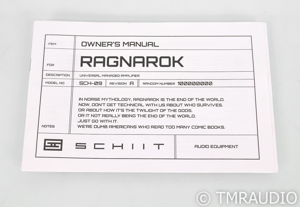 Schiit Ragnarok Stereo Integrated Amplifier; Silver (No Remote)