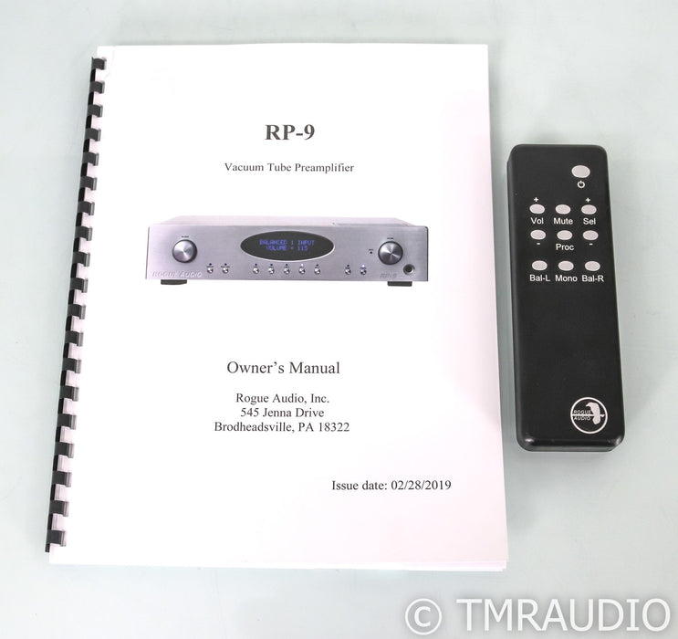 Rogue Audio RP-9 Stereo Tube Preamplifier; Remote; Black