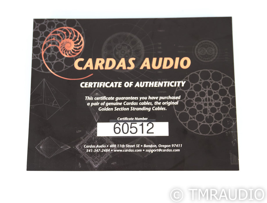 Cardas Golden Presence RCA Cables; 1m Pair Interconnects