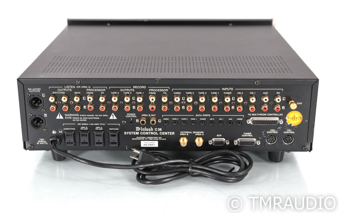 McIntosh C38 Stereo Preamplifier; Remote; MM Phono; C-38