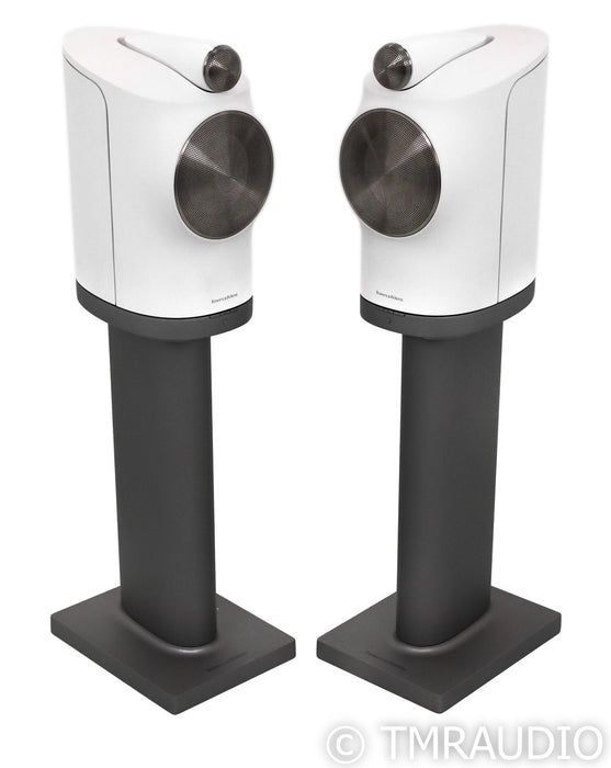 B&W Formation Duo Wireless Powered Bookshelf Speakers; White Pair w/ Stands