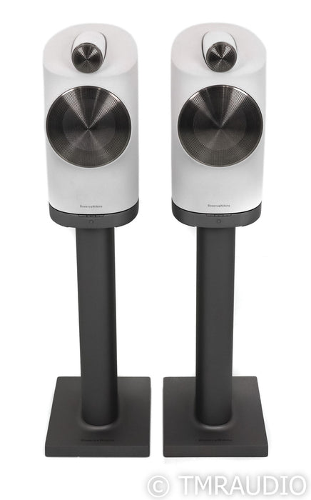 B&W Formation Duo Wireless Powered Bookshelf Speakers; White Pair w/ Stands