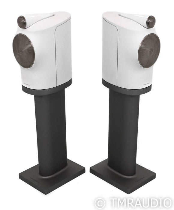 B&W Formation Duo Wireless Powered Bookshelf Speakers; White Pair w/ Stands