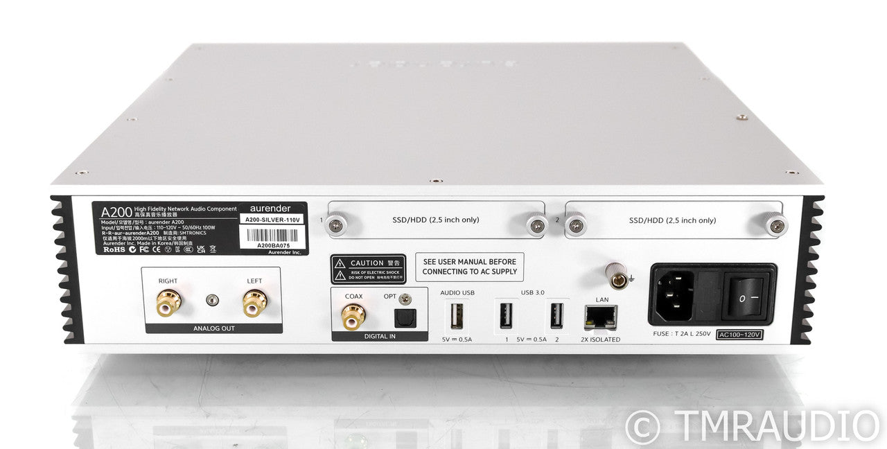 Aurender A200 Music Server / Stramer / MQA DAC; Silver (Open Box)