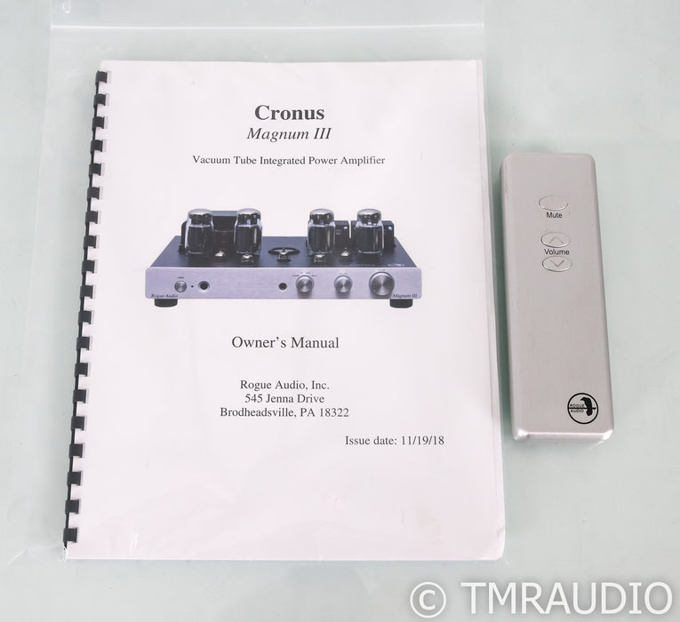 Rogue Audio Cronus Magnum III Stereo Tube Integrated Amplifier; Remote