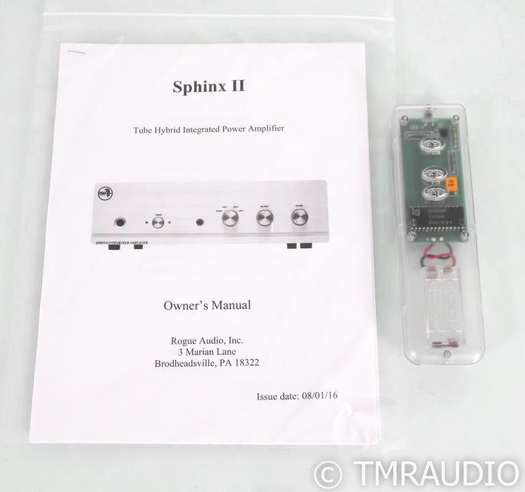 Rogue Audio Sphinx V2 Stereo Tube Hybrid Integrated Amplifier; Remote; MM Phono