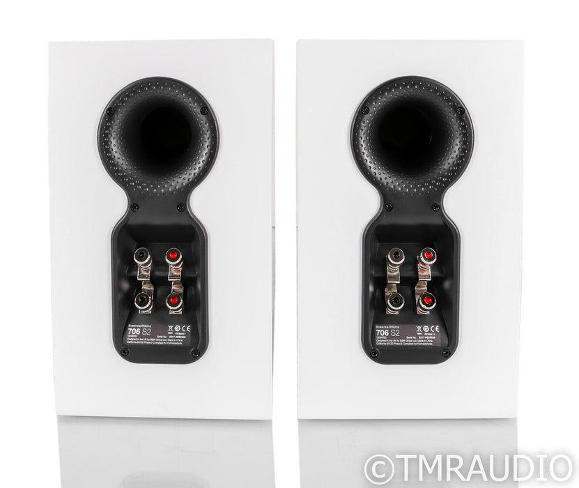 B&W 706 S2 Bookshelf Speakers; Satin White Pair