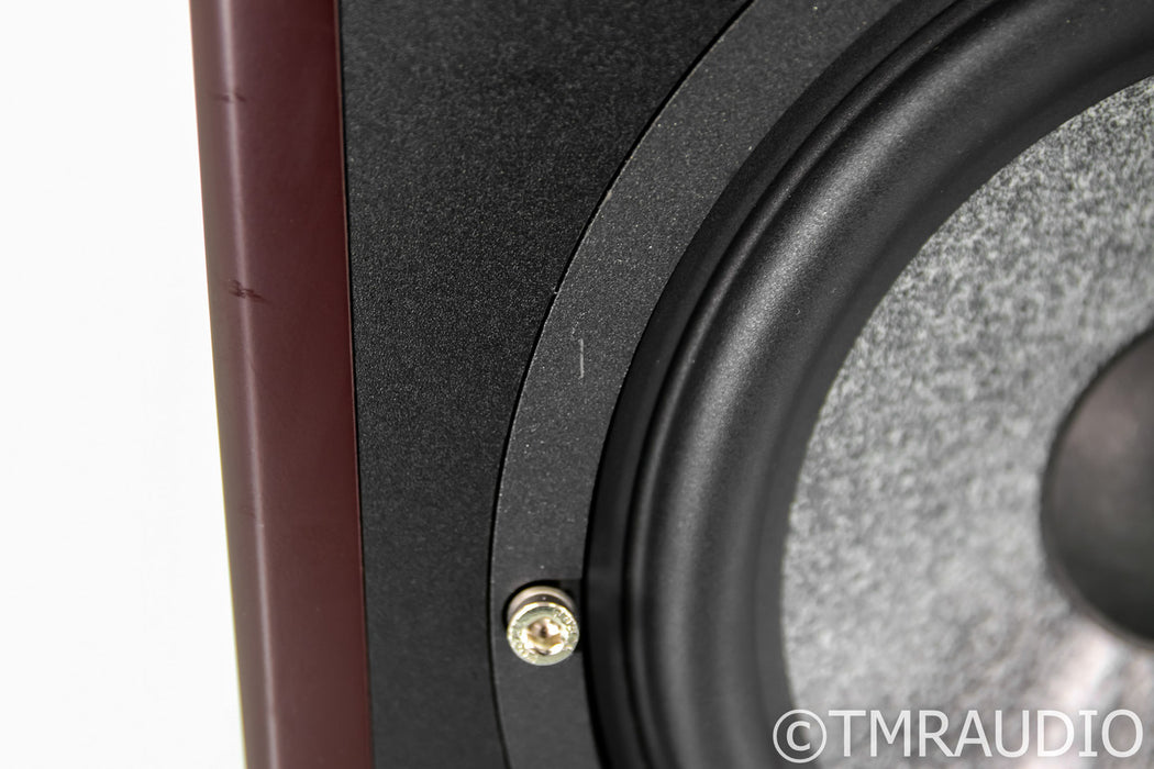 Focal Trio6 BE Bookshelf Speakers; Dark Red Natural Burr-ash Pair