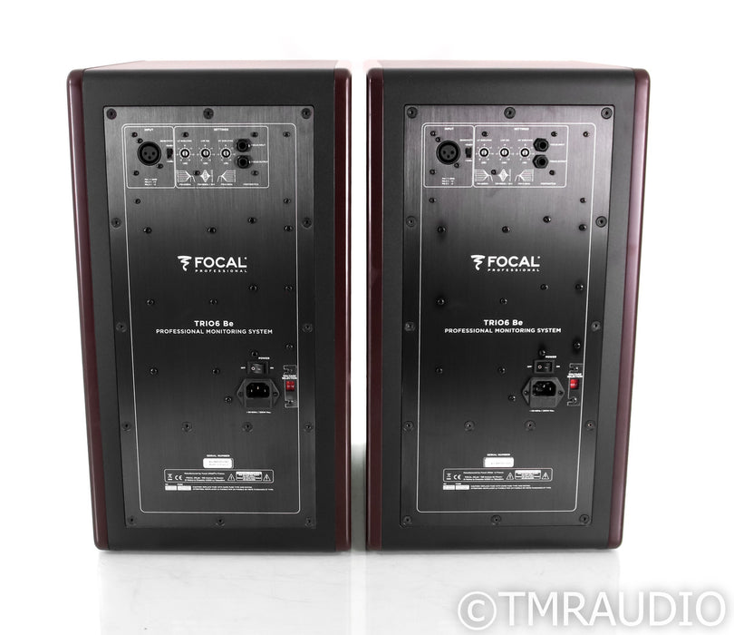 Focal Trio6 BE Bookshelf Speakers; Dark Red Natural Burr-ash Pair