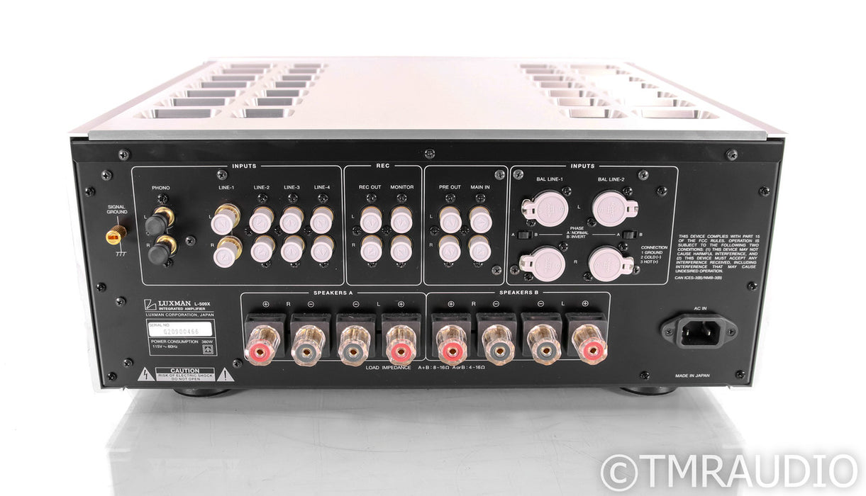 Luxman L-509X Stereo Integrated Amplifier; L509X; Remote; Silver; MM / MC Phono