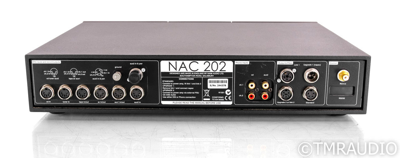 Naim NAC 202 Stereo Preamplifier; Remote; Black w/ NAPSC PSU