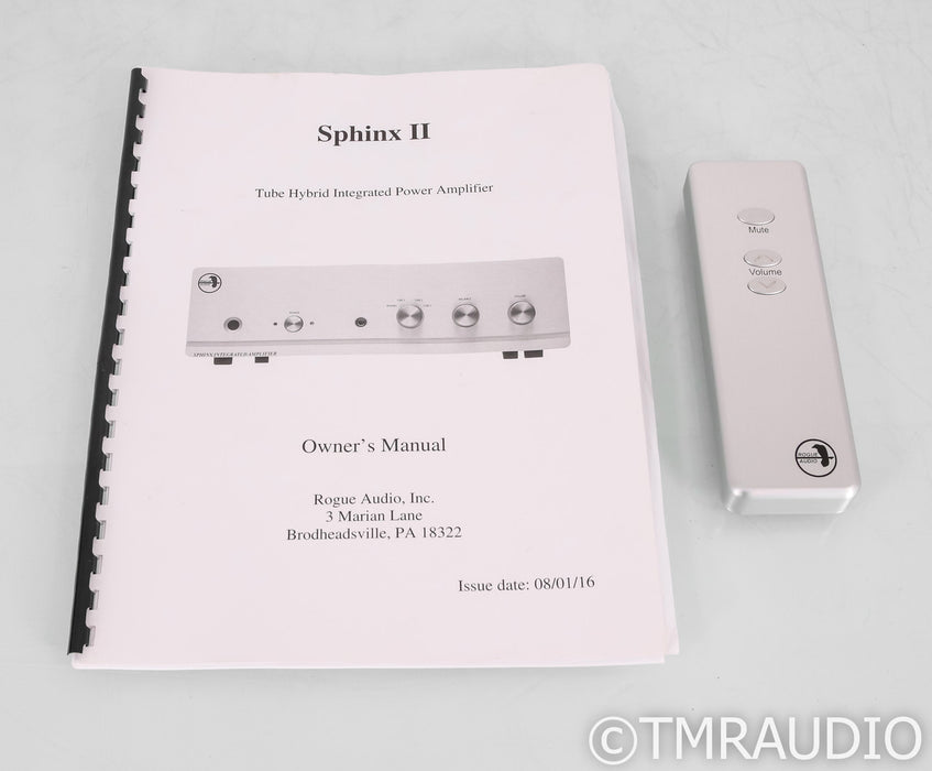 Rogue Audio Sphinx V3 Stereo Tube Hybrid Integrated Amplifier; Silver; Remote