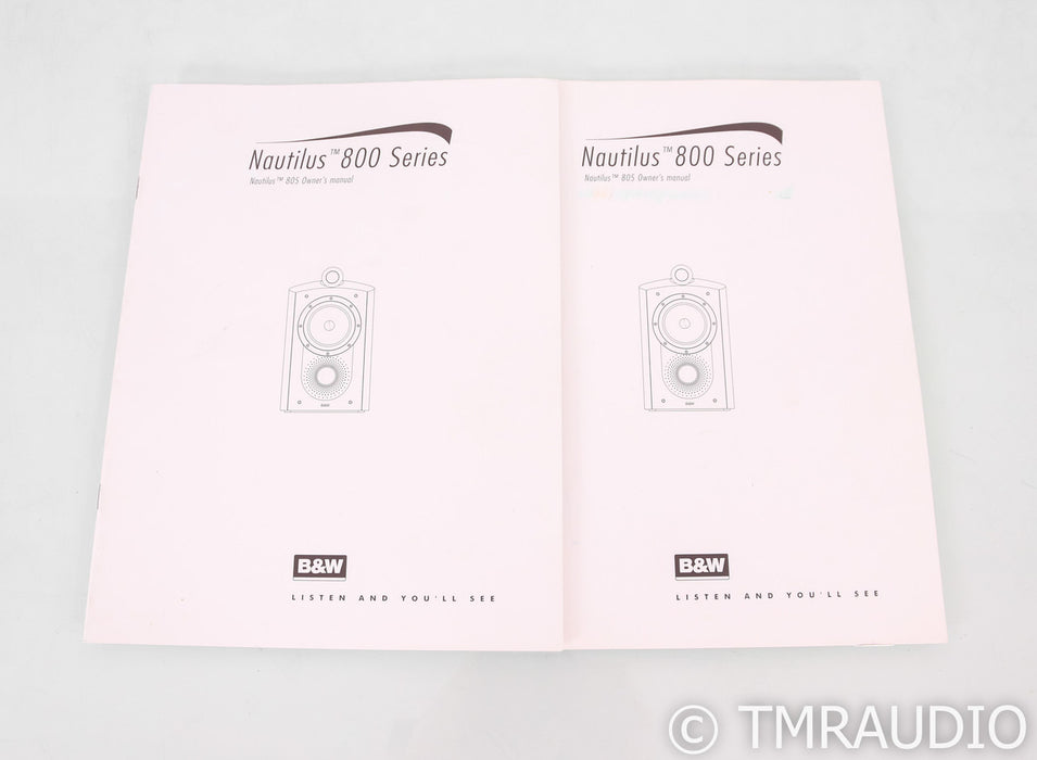 B&W Nautilus 805 Bookshelf Speakers; Red Cherry Pair