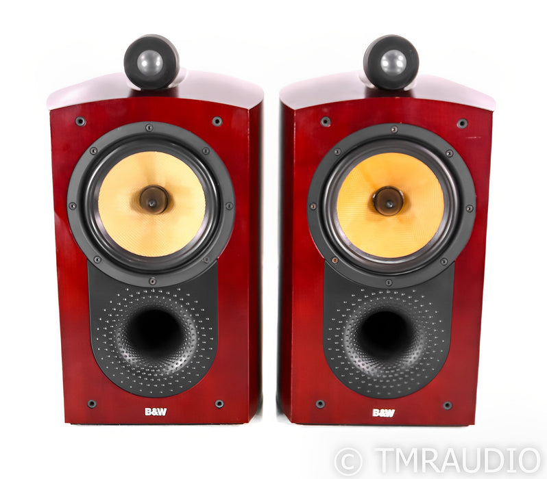 B&W Nautilus 805 Bookshelf Speakers; Red Cherry Pair