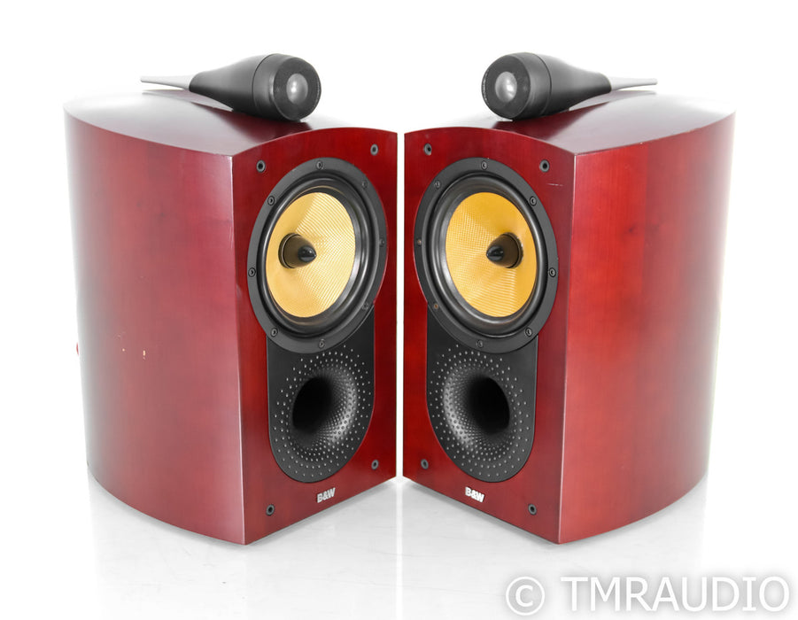B&W Nautilus 805 Bookshelf Speakers; Red Cherry Pair