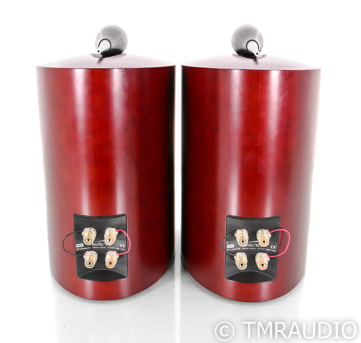 B&W Nautilus 805 Bookshelf Speakers; Red Cherry Pair