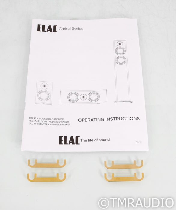 Elac Carina BS243.4 Bookshelf Speakers; Black Pair