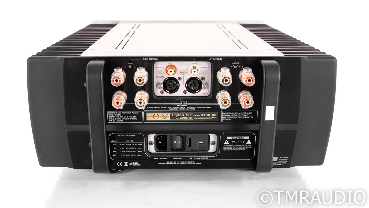 Coda 16 Stereo Power Amplifier; Sixteen; Silver