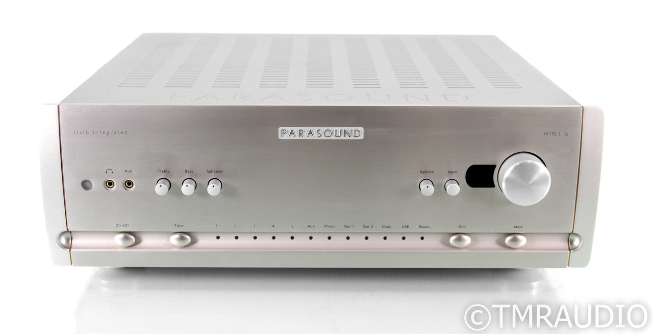 Parasound Halo Hint 6 Stereo Integrated Amplifier; MM / MC Phono; Remote; Silver