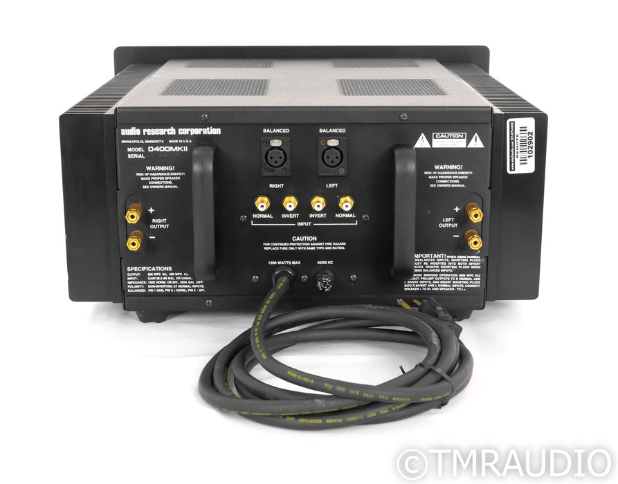 Audio Research D400 MKII Stereo Power Amplifier; Black; D400MKII