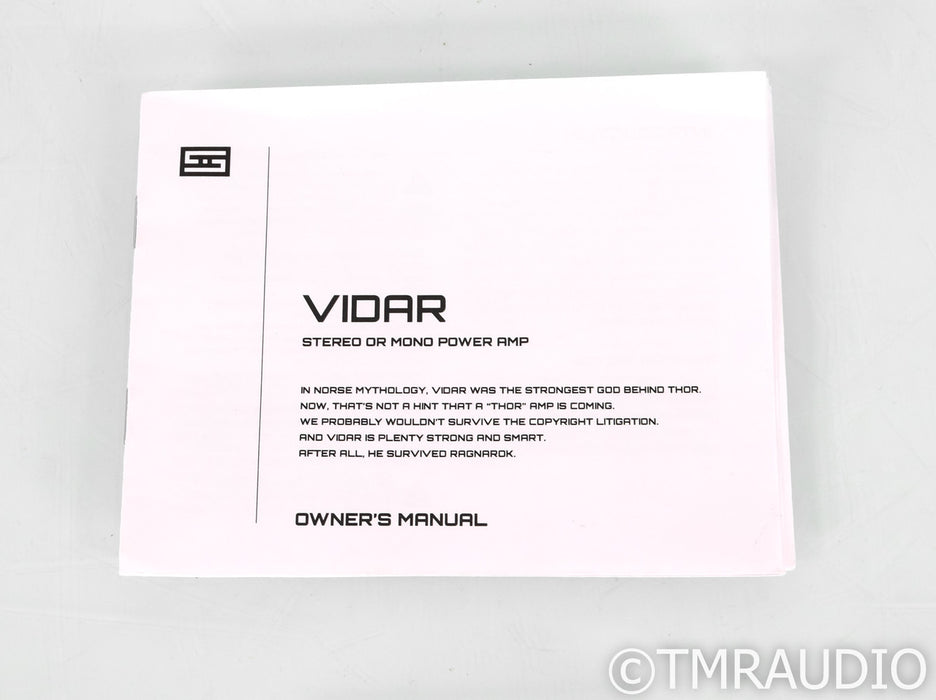 Schiit Audio Vidar Stereo Power Amplifier; Black