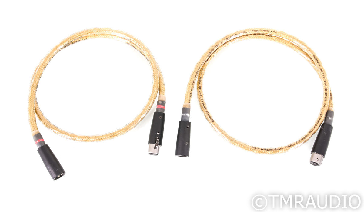 WireWorld Eclipse Gold XLR Cables; 1m Pair Balanced Interconnects