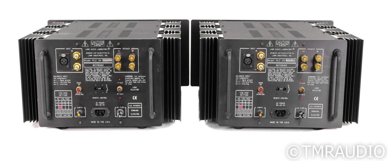 Lamm Industries M1.2 Reference Monoblock Amplifiers; Black Pair; Model M-1.2