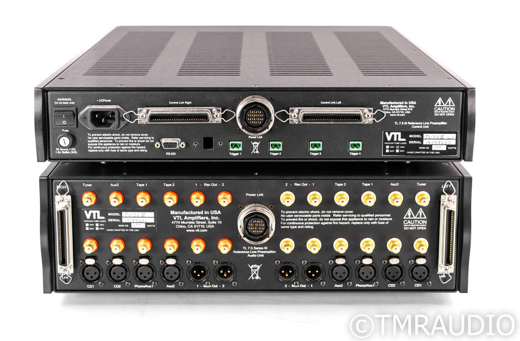 VTL TL-7.5 Series III Stereo Tube Hybrid Preamplifier; Remote; Black