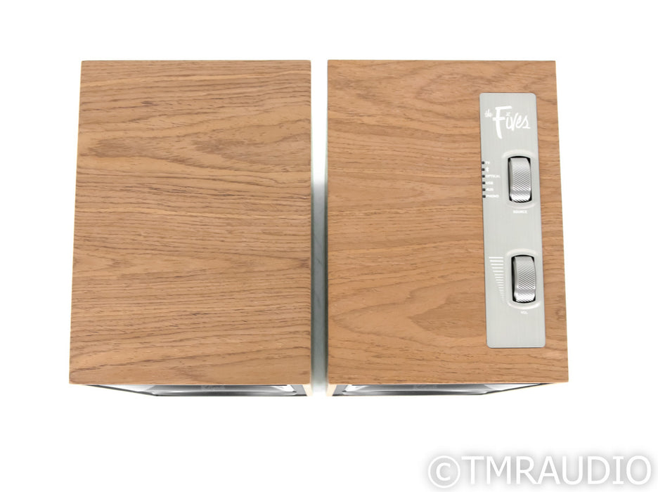 Klipsch The Fives Powered Bookshelf Speakers; Walnut Pair; Bluetooth; Remote