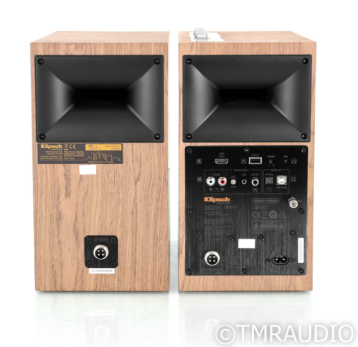 Klipsch The Fives Powered Bookshelf Speakers; Walnut Pair; Bluetooth; Remote