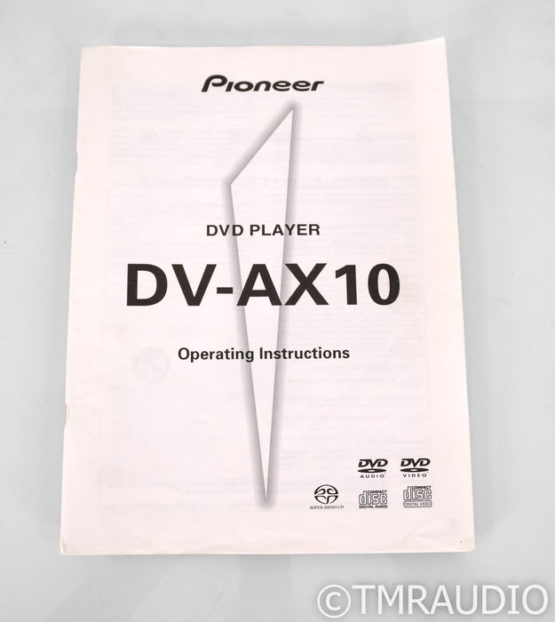 Pioneer DV-AX10 DVD / SACD Player; Remote