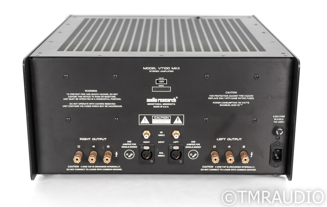 Audio Research VT-100 MKII Stereo Tube Power Amplifier; VT100MKII; Silver